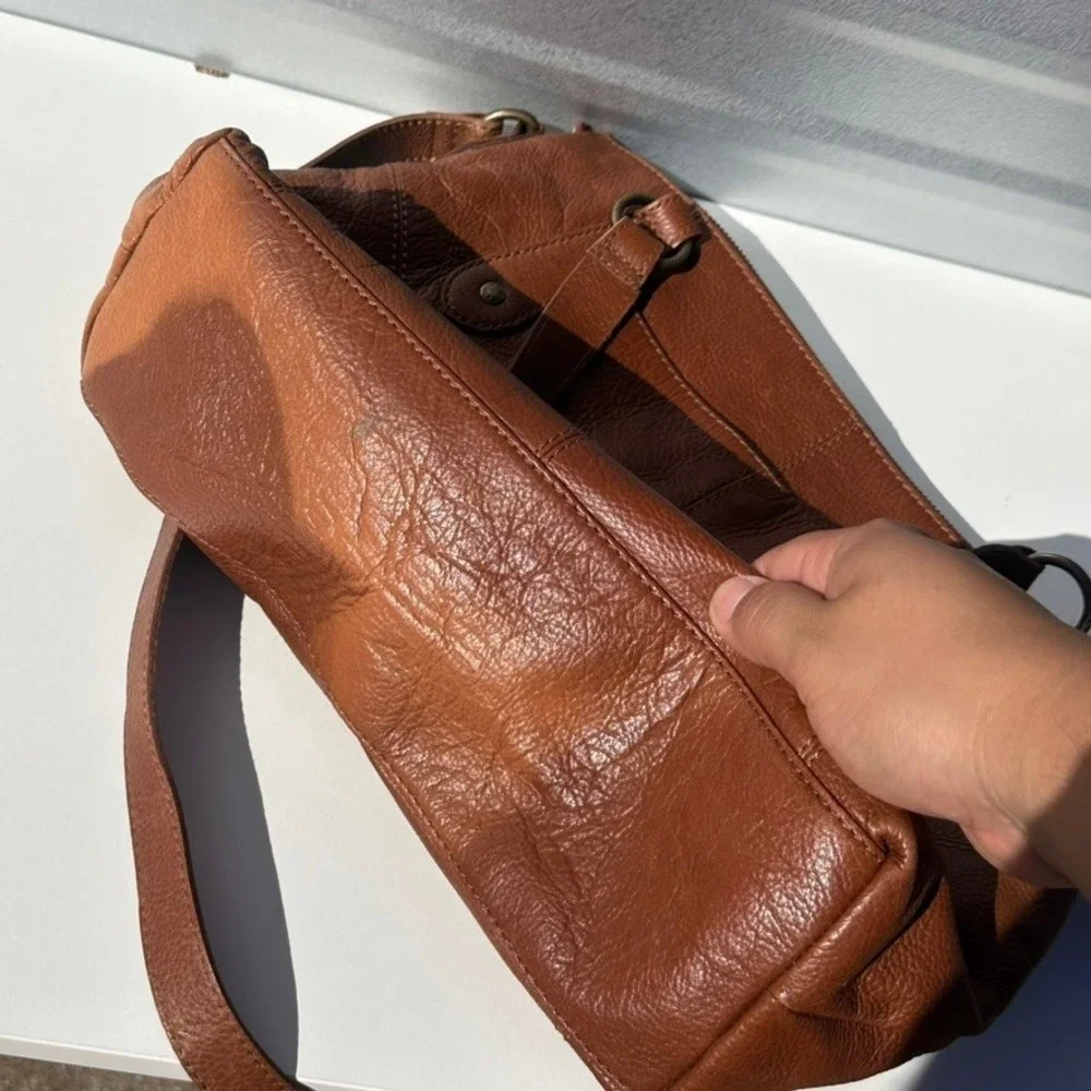 Frye Leather Purse Satchel Cognac Brown Leather Crossbody Bag 13